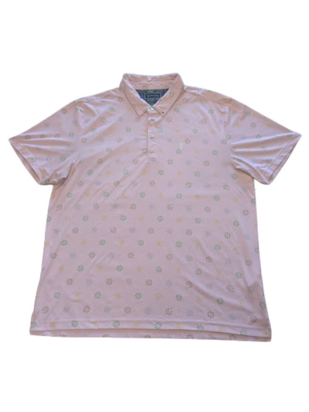 William Murray Golf Pink Floral Print Polo Shirt XL